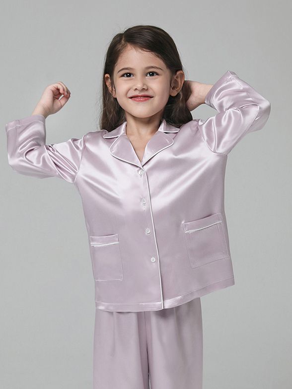19 Momme Kids Silk Pajamas Set Boys and Girls Silk PJs